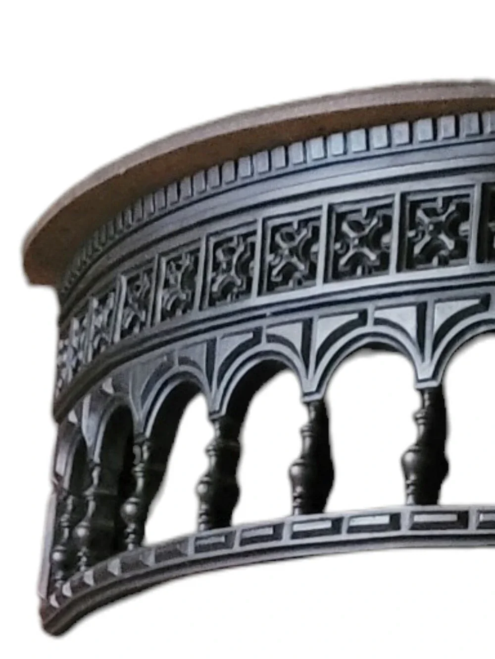 Black/Brown Decorative Wall Sconce Pair with Curved Arch Valance